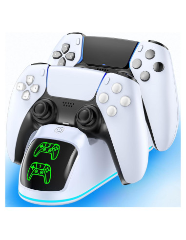 Cargador Doble Rysker para Controladores PS5 DualSense y Edge