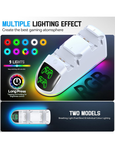 Cargador Doble Rysker para Controladores PS5 DualSense y Edge