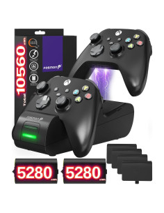Estación de Carga Rápida Fosmon para Controlador Xbox - 2 Baterías 5280mWh