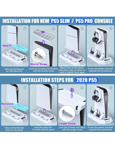 Soporte de Enfriamiento y Carga Dual PS5 CYKOARMOR Blanco
