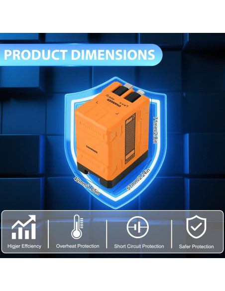 Cargador 2 en 1 GaN W&O 120W con Cables Retráctiles Verde