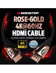 Cable HDMI Monster Rosa Oro 1.83 m 4K 60Hz Alta Velocidad 2