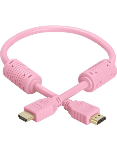 Cable HDMI 4K Alta Velocidad Cmple 0.46m Rosa 28AWG