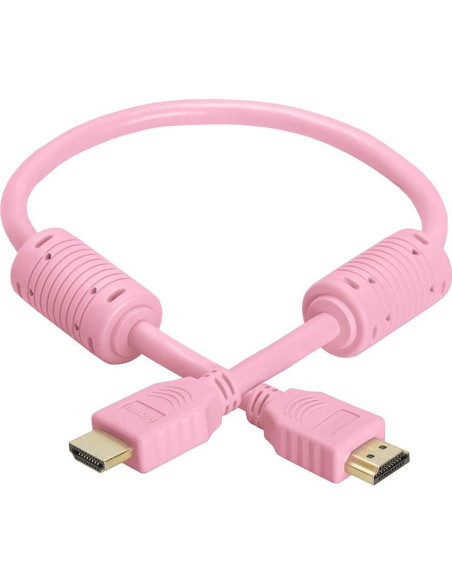Cable HDMI 4K Alta Velocidad Cmple 0.46m Rosa 28AWG