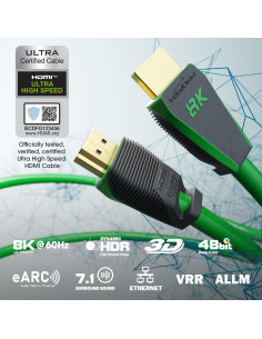 Cable HDMI 8K Ultra Certificado KabelDirekt 2.74m Verde 2