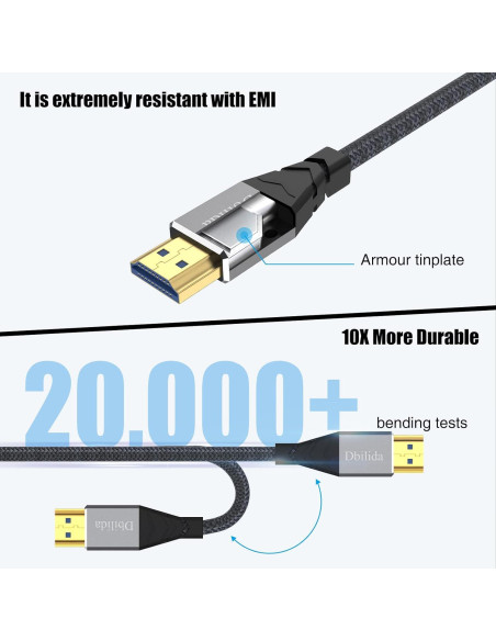Cable HDMI 2.1 de fibra 8K 15.24m Dbilida 48Gbps