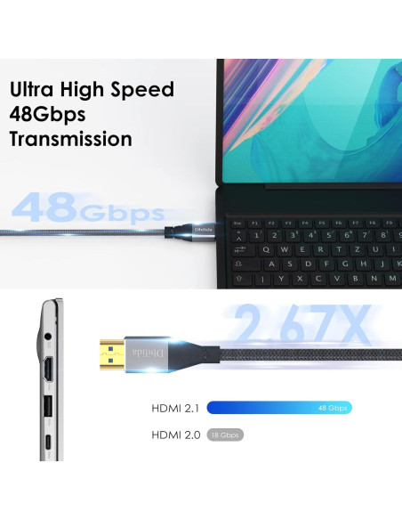 Cable HDMI 2.1 de fibra 8K 15.24m Dbilida 48Gbps