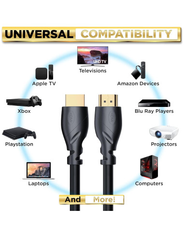 Cable HDMI PowerBear 4K 3 m Alta Velocidad con ARC