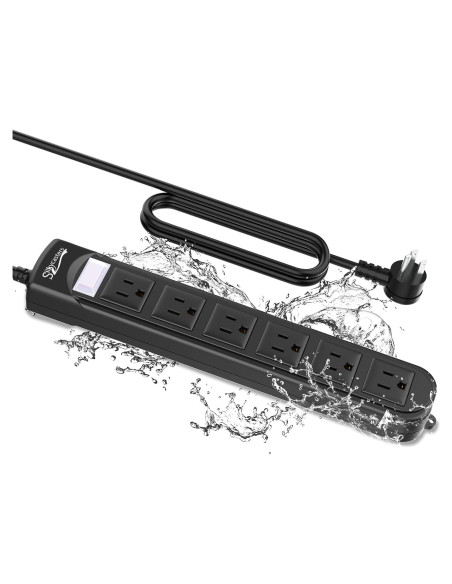 Regleta de Poder a Prueba de Agua Silkycasters 6 Salidas 1.83m