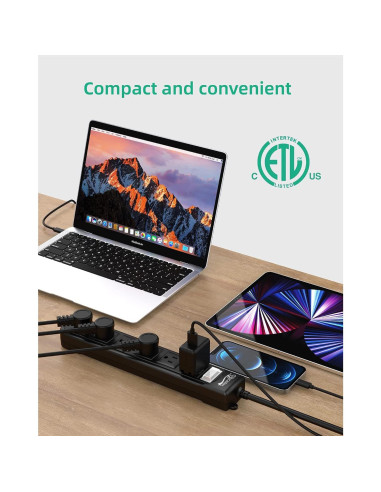 Regleta de Poder a Prueba de Agua Silkycasters 6 Salidas 1.83m