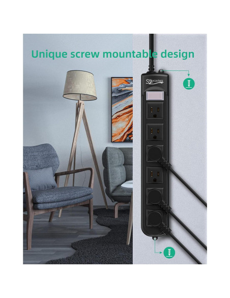 Regleta de Poder a Prueba de Agua Silkycasters 6 Salidas 1.83m