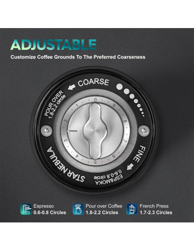 Molino de Café Manual STAR NEBULA X6 ESP PRO 35g Acero Inoxidable