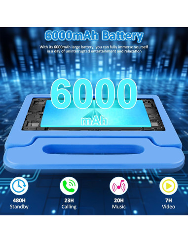 Tableta para Niños NRKDUBQ J10P 10.1" HD 64GB 8GB RAM Azul