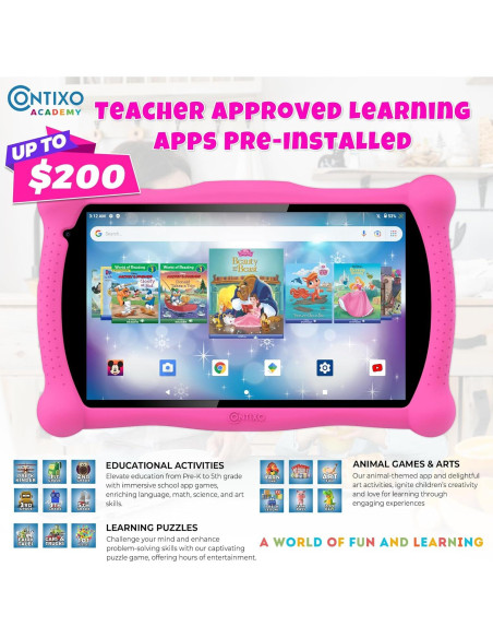 Tableta de Aprendizaje Contixo V10A 7" Rosa 32GB para Niños