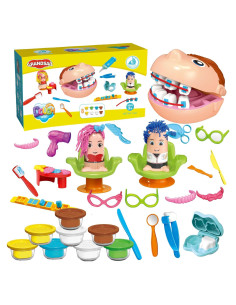 Juego de plastilina 2 en 1 GrandSail: Dentista y Salón de Belleza