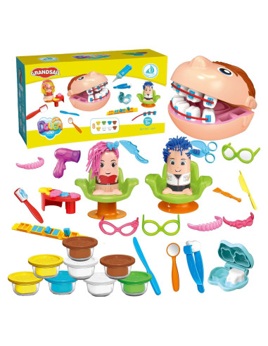 Juego de plastilina 2 en 1 GrandSail: Dentista y Salón de Belleza