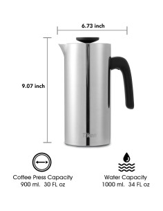 Cafetera Prensa Francesa Tiken FP110 Acero Inoxidable 34Oz 2