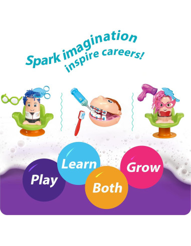 Juego de plastilina 2 en 1 GrandSail: Dentista y Salón de Belleza