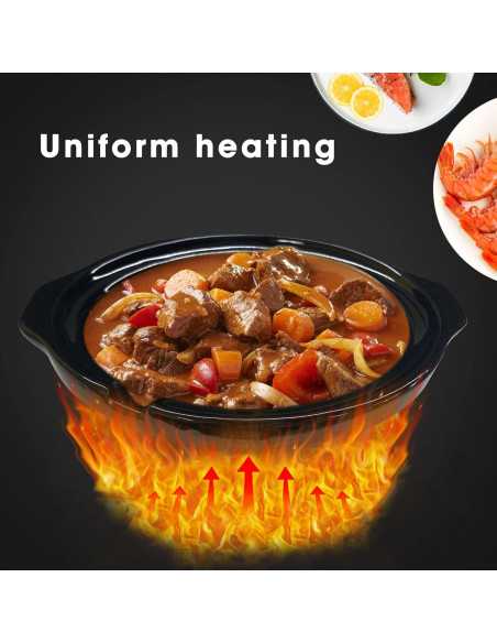 Olla de Cocción Lenta Sunvivi Triple 4.5L Ovalada con Tapa