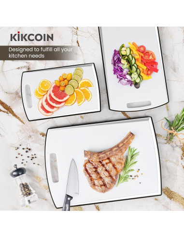 Juego de 3 Tablas de Cortar Antideslizantes Kikcoin 40.6 cm