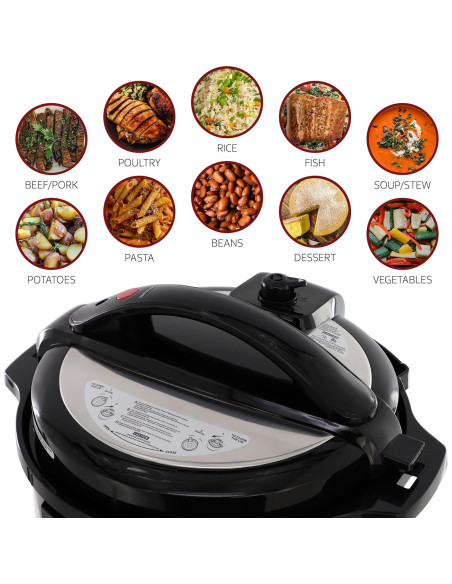 Olla de Presión Eléctrica MegaChef 12Qt Acero Inoxidable