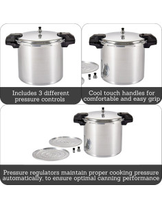 Olla a Presión Mirro 22qt (20.8L) Aluminio 3 Reguladores 2