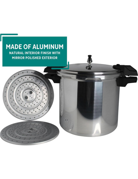 Olla a Presión Mirro 22qt (20.8L) Aluminio 3 Reguladores