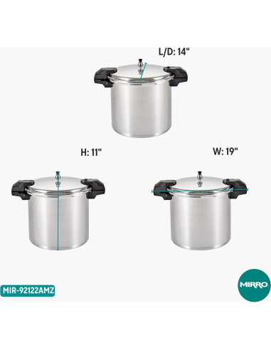 Olla a Presión Mirro 22qt (20.8L) Aluminio 3 Reguladores