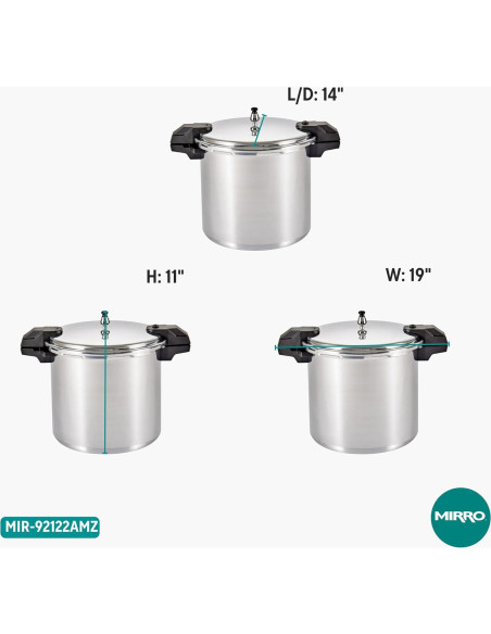 Olla a Presión Mirro 22qt (20.8L) Aluminio 3 Reguladores