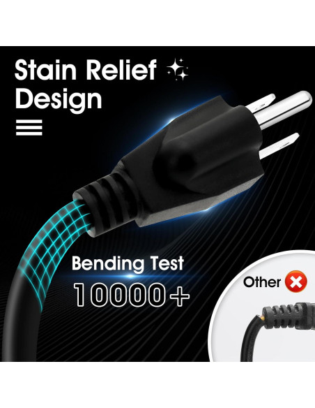 Cable de Alimentación Reemplazo VTNPQ 89143 para Licuadoras MP350/MP450/MP550/MP600/MP800 Turbo - 381 cm PVC Resistente