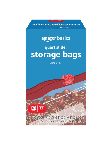 Bolsas de Almacenamiento de Comida Amazon Basics 120 Unidades Bolsas de Almacenamiento de Comida Amazon Basics 120 Unidades