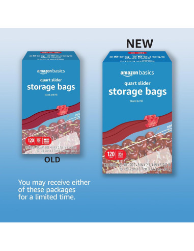Bolsas de Almacenamiento de Comida Amazon Basics 120 Unidades