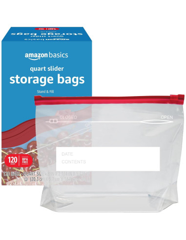 Bolsas de Almacenamiento de Comida Amazon Basics 120 Unidades