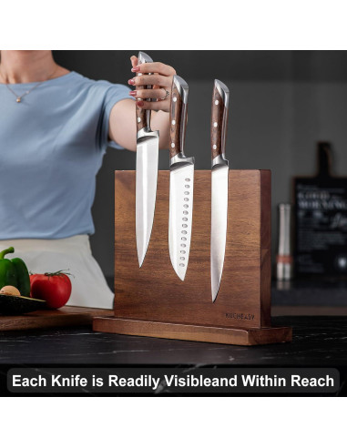 Soporte Magnético de Cuchillos KUCHEASY de Madera 2.44kg