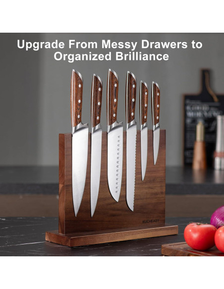 Soporte Magnético de Cuchillos KUCHEASY de Madera 2.44kg Soporte Magnético de Cuchillos KUCHEASY de Madera 2.44kg