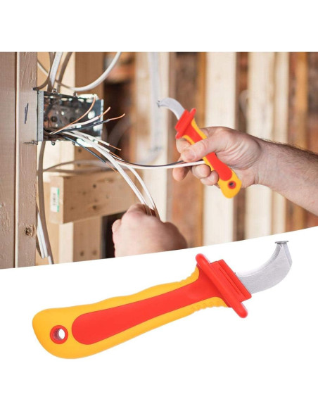 Cuchillo de Electricista Aislado Akozon 1000V 21cm Acero Inoxidable