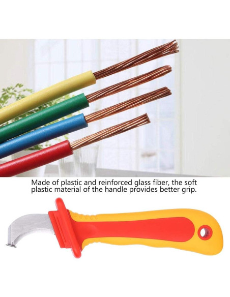 Cuchillo de Electricista Aislado Akozon 1000V 21cm Acero Inoxidable