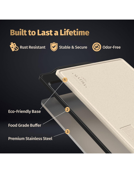 Tabla de Cortar Doble Lado Matiks 40x28cm Acero Inoxidable