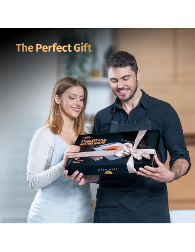 Tabla de Cortar Doble Lado Matiks 40x28cm Acero Inoxidable