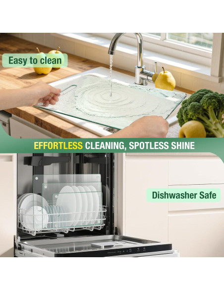 Juego de 3 Tablas de Cortar de Vidrio Templado FUOAUYK