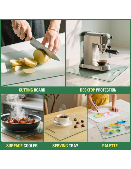 Juego de 3 Tablas de Cortar de Vidrio Templado FUOAUYK