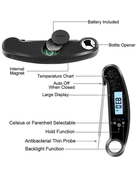 Termómetro Digital de Carne Joeuao FM001 - Lectura Rápida y Precisa