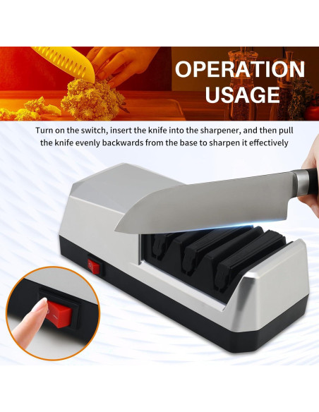 Afilador de cuchillos eléctrico Jovant 3 etapas con diamante
