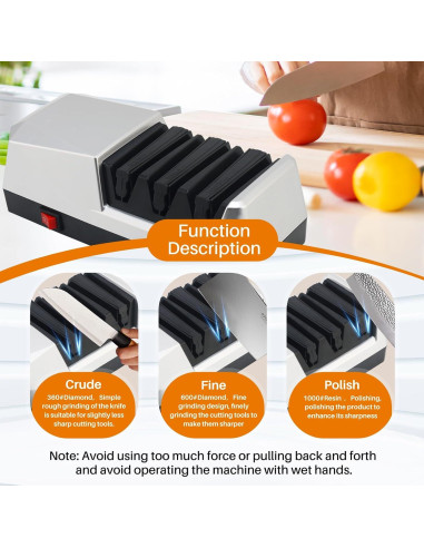 Afilador de cuchillos eléctrico Jovant 3 etapas con diamante