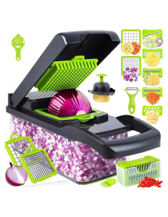 Cortador de Verduras Multi-Función CarboSpin 16 en 1 Verde