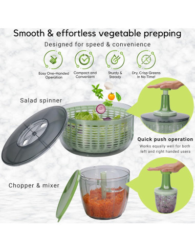 Ensaladera y Picadora Brieftons 6.34L - Compacta y Eficaz