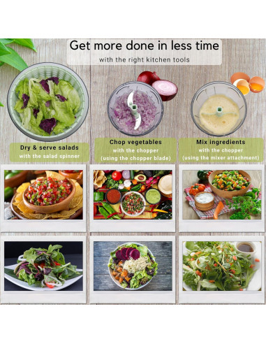 Ensaladera y Picadora Brieftons 6.34L - Compacta y Eficaz