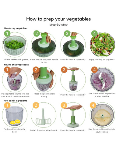 Ensaladera y Picadora Brieftons 6.34L - Compacta y Eficaz