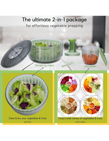 Ensaladera y Picadora Brieftons 6.34L - Compacta y Eficaz