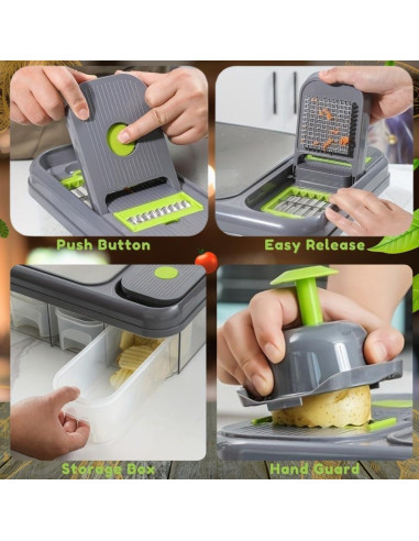 Cortador y Rebanador de Verduras HamZine 3.49 kg Multifuncional